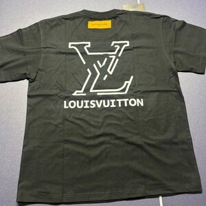 Louis Vuitton Black Tee with White Logo